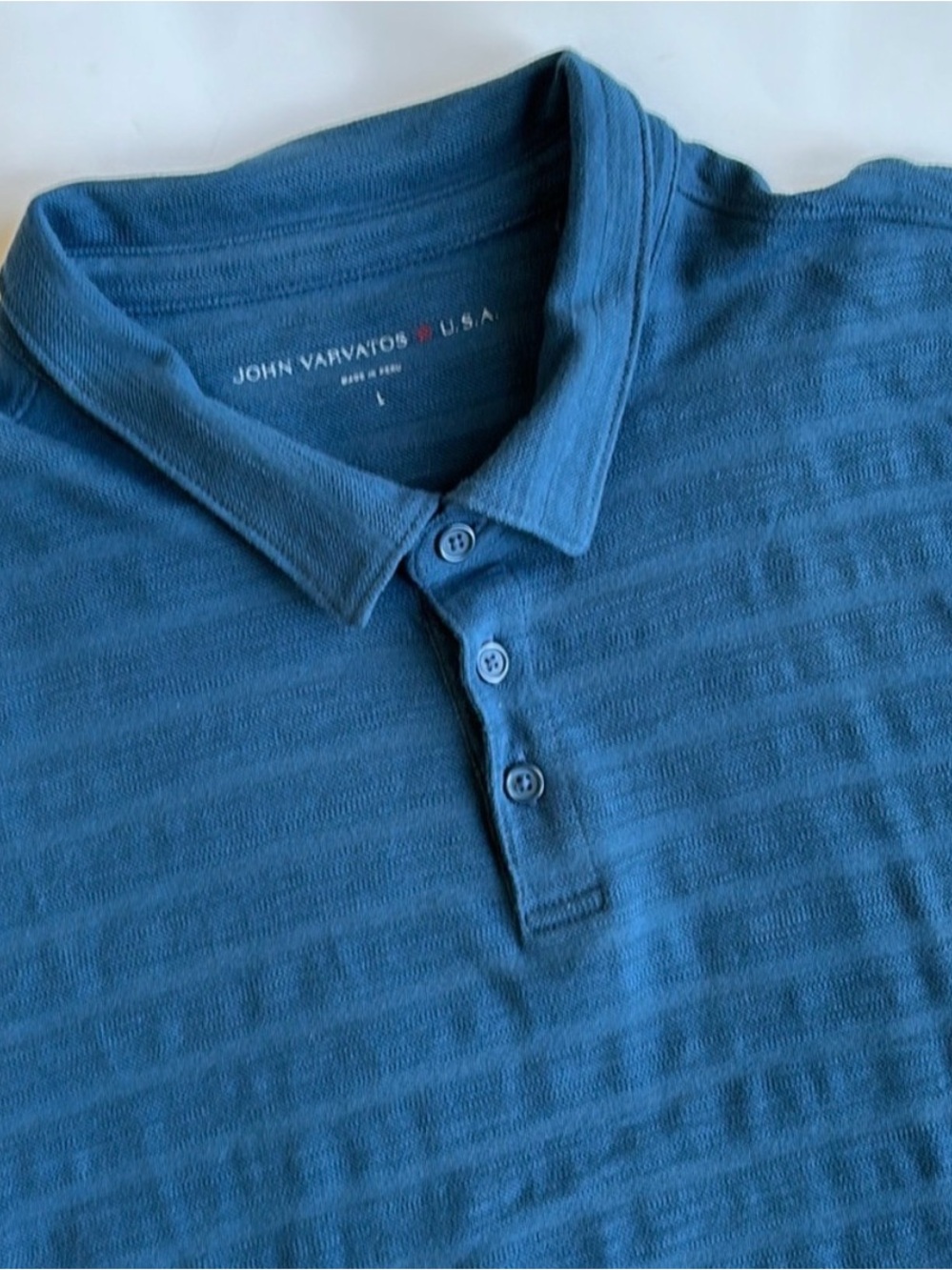 John Varvatos Men’s Blue Polo Shirt Size Large